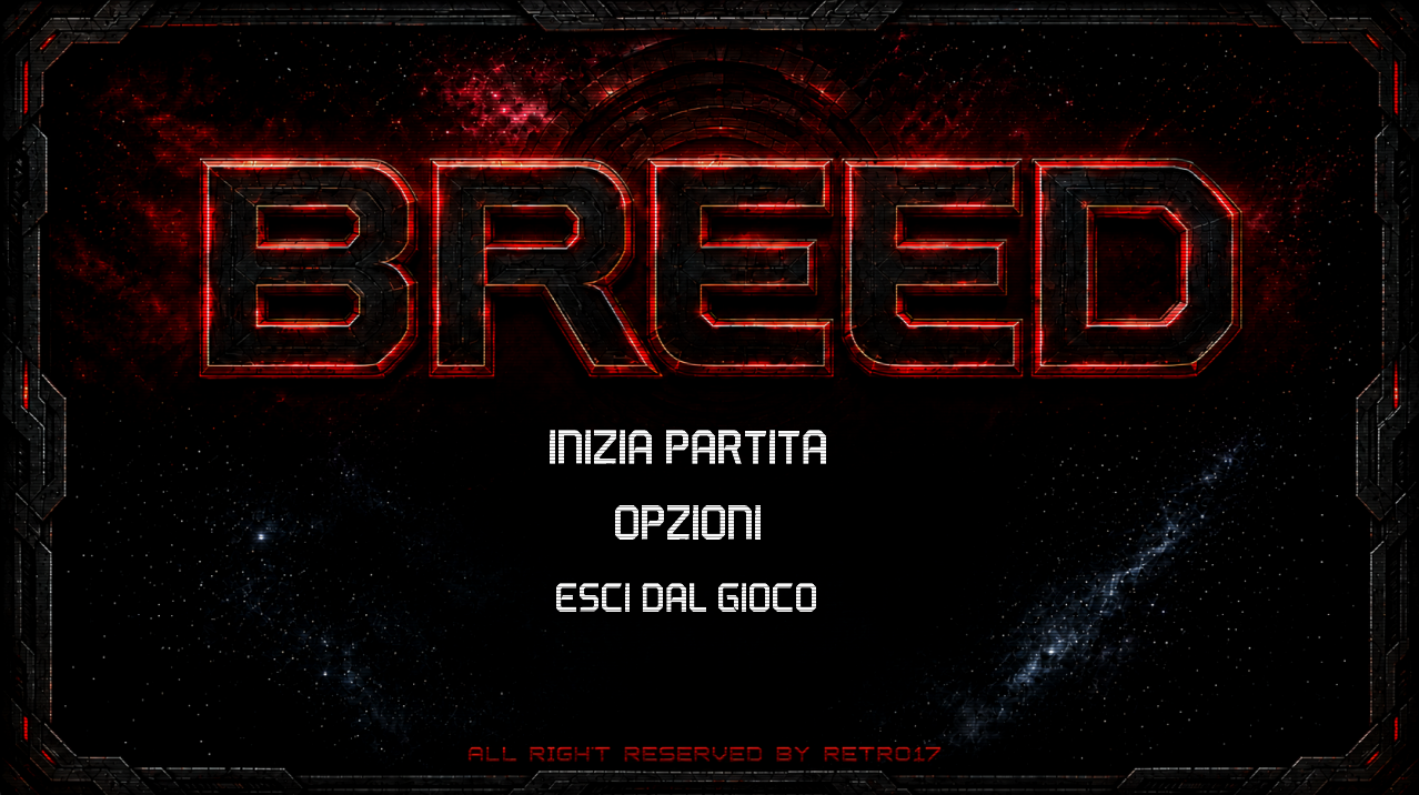 Schermata del titolo del videogioco BREED