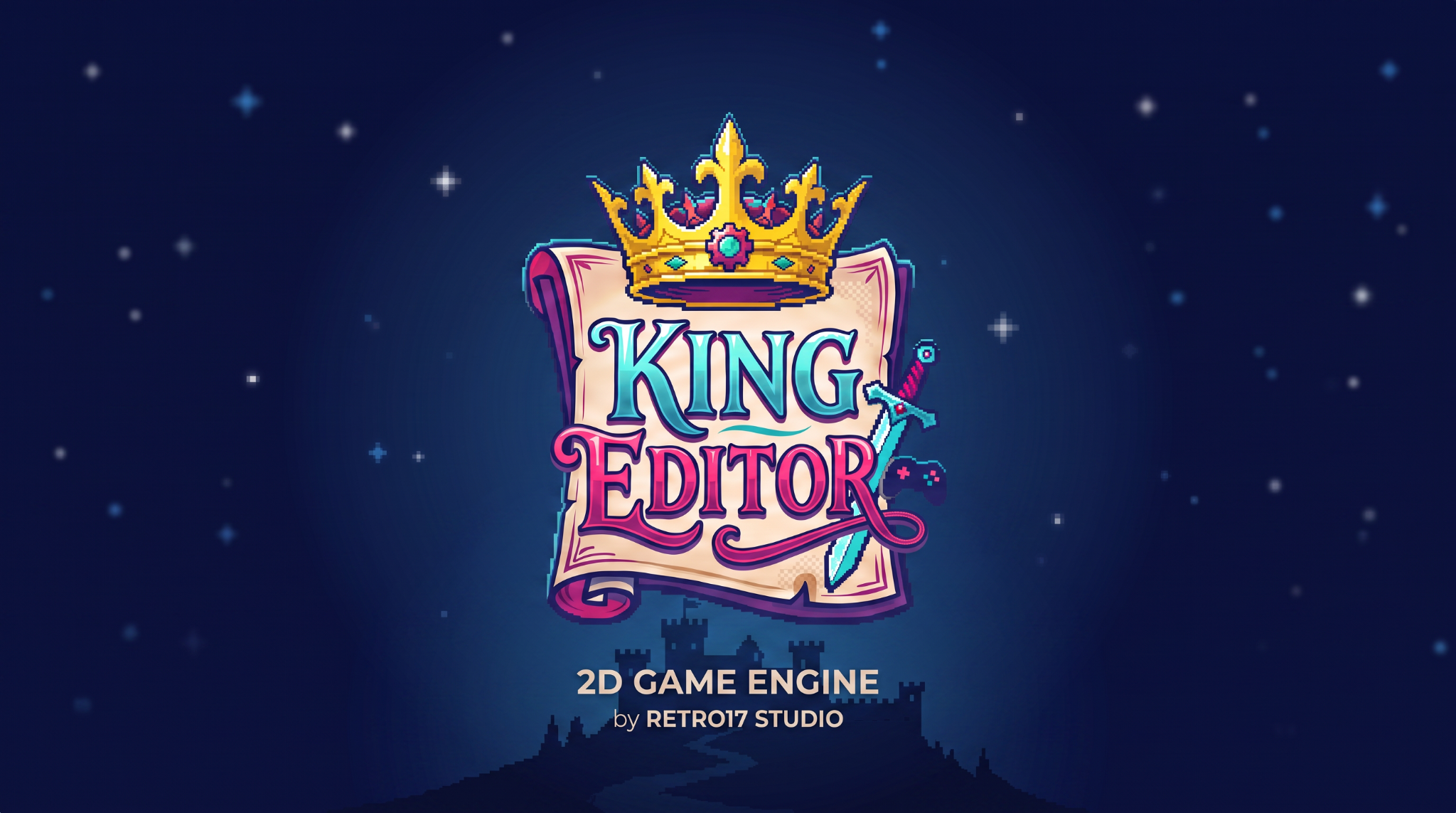 Schermata del King Editor, motore 2D di RETRO17 Studio